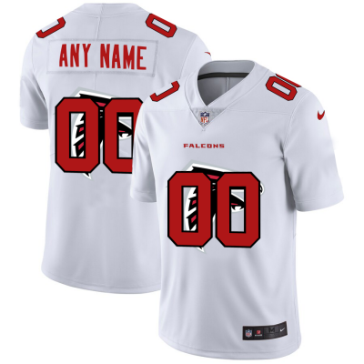 Atlanta Falcons Custom White Men's Nike Team Logo Dual Overlap Limited NFL Jersey